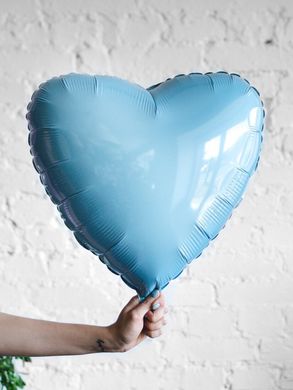 Фольгована кулька Сердце 45см блакитне