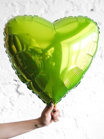 Фольгована кулька Сердце 45см LIME