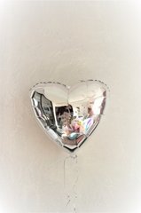 Фольгированный шар Сердце 45см Металлик Серебро