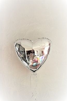 Фольгована кулька Сердце 45см Металлік Серебро