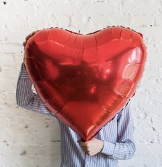 Фольгована кулька Сердце 80см RED червоний
