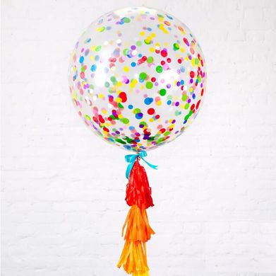Кулька Гігант з конфетті Коло різнокольорові і китицями Тассел