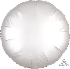 Фольгована кулька Коло 45см Сатін WHITE білий