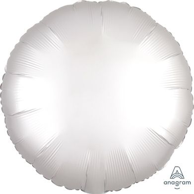 Фольгована кулька Коло 45см Сатін WHITE білий