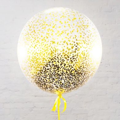 Кулька Гігант з конфетті Квадрати золото