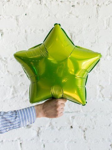 Фольгована кулька Зірка 45см Металлік LIME лайм