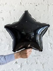 Фольгована кулька Зірка 45см Чорна