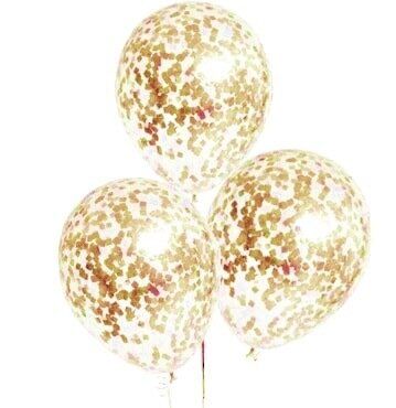 Гелієва кулька 30см з конфетті GOLD