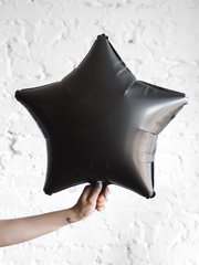 Фольгированный шар Звезда 45см SATIN BLACK сатин черный
