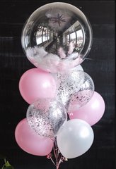 Набір кульок "БАБЛЗ з рожевим пір'ям"