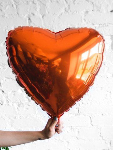 Фольгована кулька Сердце 45см ORANGE