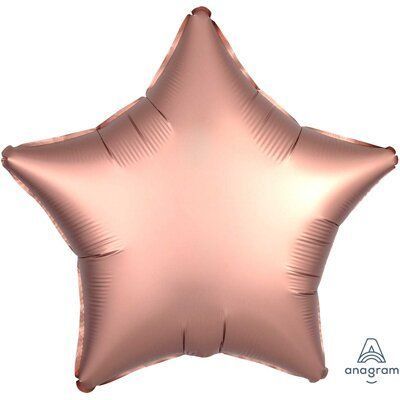Фольгована кулька Зірка 45см Сатін ROSE GOLD рожеве золото