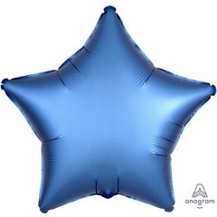 Фольгированный шар Звезда 45см Сатин ROSE AZZURE синий
