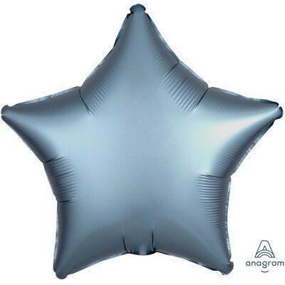 Фольгована кулька Зірка 45см Сатін ROSE STEEL BLUE стальний