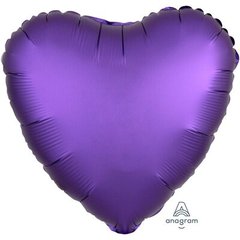 Фольгована кулька Серце 45см Сатін PURPLE ROAYLE фіолетовий
